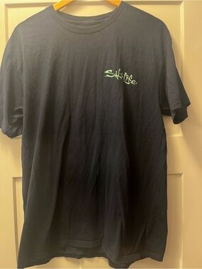 Salt Life Navy Short-Sleeve Tee with Light Green Logo